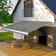 Wall-Attached Retracted Awning