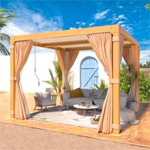 10x10 Woodgrain Louvered Pergola Gazebo