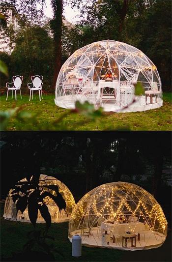 Outdoor Transparent Dome Shelter for Entertaining, Hot Tubs, Dining and More