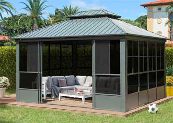 Domi 4-Season Solarium Sunroom for Outdoor Spas 12 x 14 Size