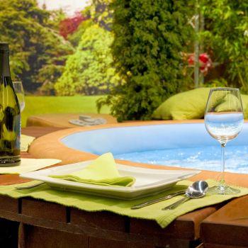 Hot Tub Privacy landscape to Minimize Wind and Noise Disturbances