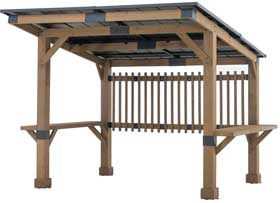 Sunjoy Hot Tub Shelter with Bar Tables