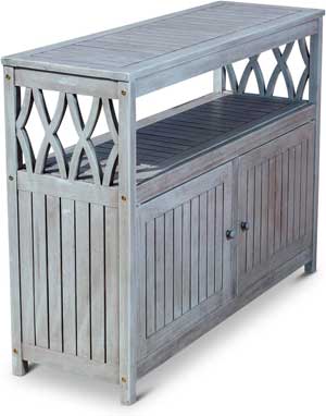 Outdoor Storage Table with Cabinet 
