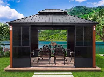 Purple Leaf Spa Enclosure for Year-Round Use, has Ventilation