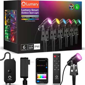 Smart Outdoor Voice Control and Remote Control Spotlights, Color-Changing
